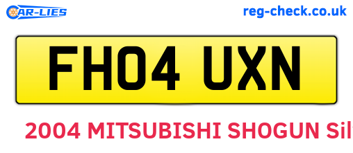 FH04UXN are the vehicle registration plates.