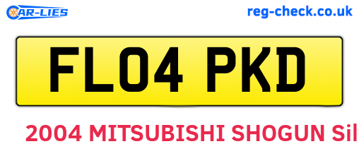 FL04PKD are the vehicle registration plates.