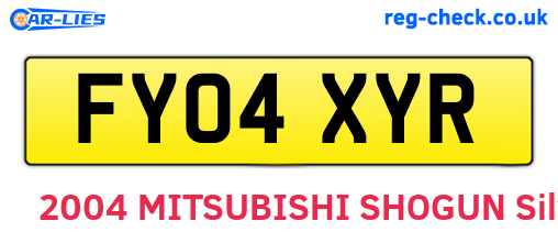 FY04XYR are the vehicle registration plates.