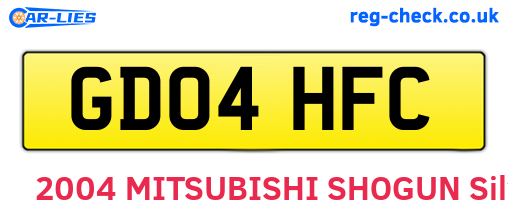 GD04HFC are the vehicle registration plates.