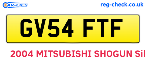 GV54FTF are the vehicle registration plates.