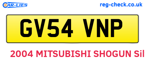 GV54VNP are the vehicle registration plates.