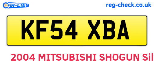 KF54XBA are the vehicle registration plates.