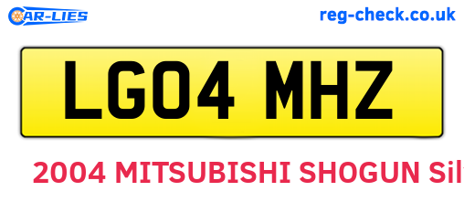 LG04MHZ are the vehicle registration plates.