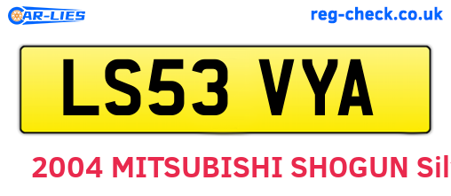 LS53VYA are the vehicle registration plates.