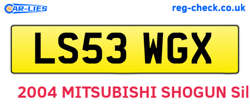 LS53WGX are the vehicle registration plates.