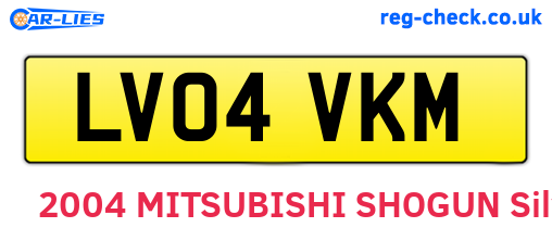 LV04VKM are the vehicle registration plates.