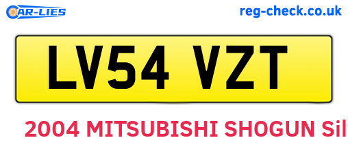 LV54VZT are the vehicle registration plates.