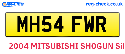 MH54FWR are the vehicle registration plates.