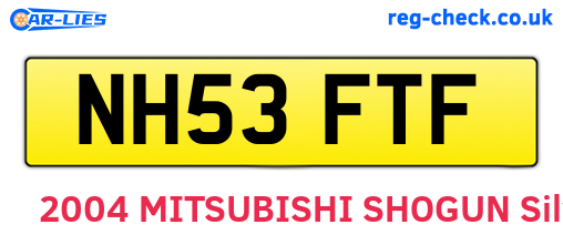 NH53FTF are the vehicle registration plates.