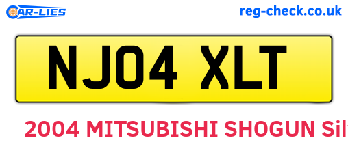 NJ04XLT are the vehicle registration plates.