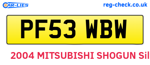 PF53WBW are the vehicle registration plates.