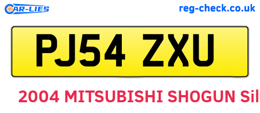 PJ54ZXU are the vehicle registration plates.