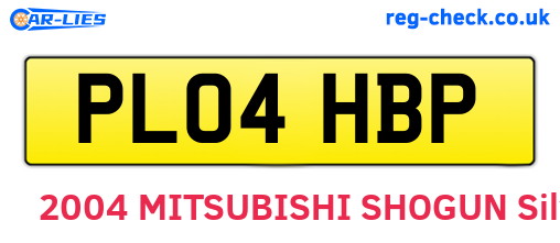 PL04HBP are the vehicle registration plates.