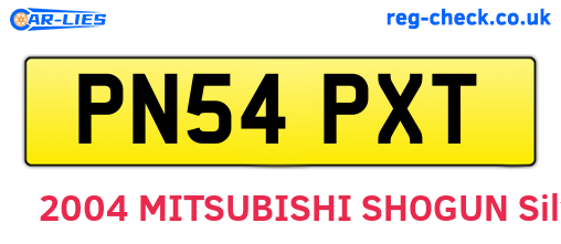 PN54PXT are the vehicle registration plates.