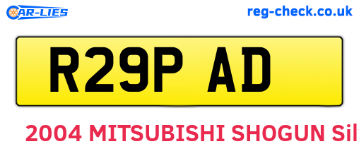R29PAD are the vehicle registration plates.