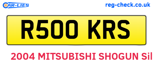 R500KRS are the vehicle registration plates.
