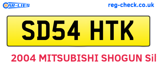 SD54HTK are the vehicle registration plates.