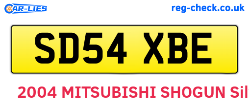 SD54XBE are the vehicle registration plates.