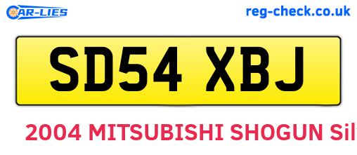 SD54XBJ are the vehicle registration plates.