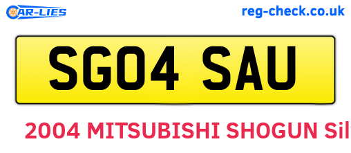 SG04SAU are the vehicle registration plates.