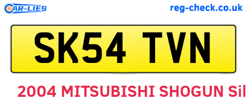 SK54TVN are the vehicle registration plates.