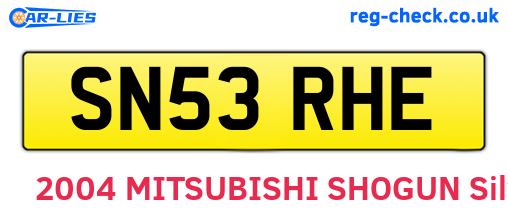 SN53RHE are the vehicle registration plates.