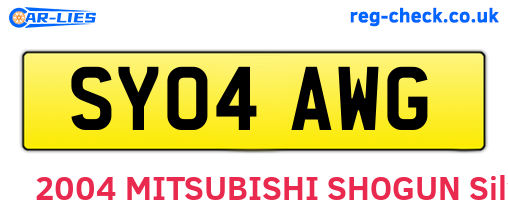 SY04AWG are the vehicle registration plates.