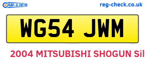 WG54JWM are the vehicle registration plates.