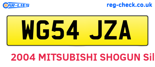 WG54JZA are the vehicle registration plates.