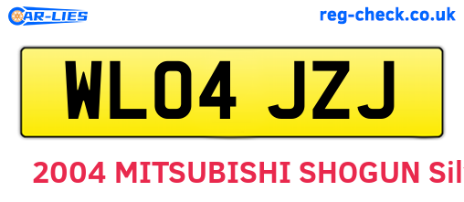 WL04JZJ are the vehicle registration plates.