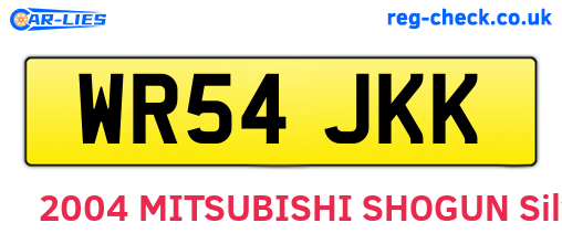 WR54JKK are the vehicle registration plates.