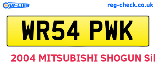 WR54PWK are the vehicle registration plates.