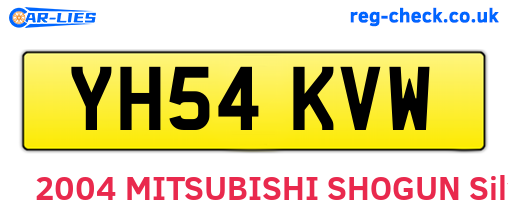 YH54KVW are the vehicle registration plates.