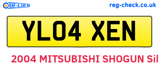 YL04XEN are the vehicle registration plates.