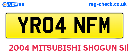 YR04NFM are the vehicle registration plates.