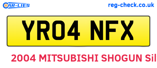 YR04NFX are the vehicle registration plates.