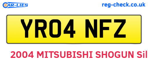 YR04NFZ are the vehicle registration plates.