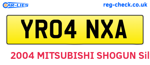 YR04NXA are the vehicle registration plates.