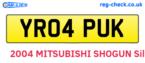 YR04PUK are the vehicle registration plates.