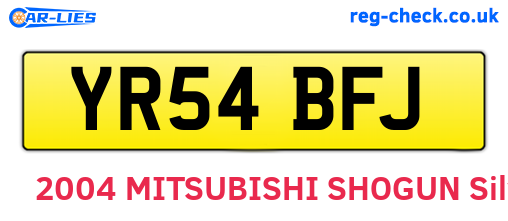 YR54BFJ are the vehicle registration plates.