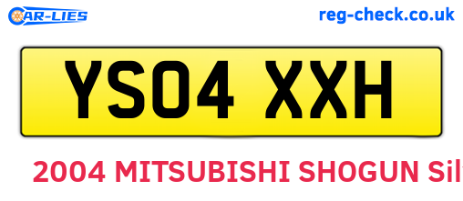 YS04XXH are the vehicle registration plates.