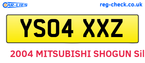 YS04XXZ are the vehicle registration plates.