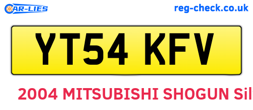 YT54KFV are the vehicle registration plates.