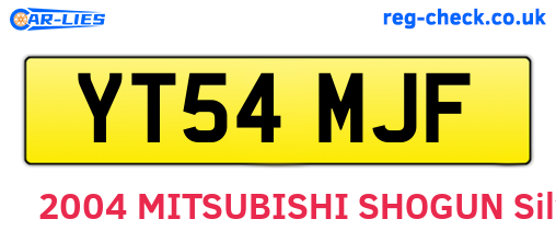 YT54MJF are the vehicle registration plates.