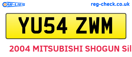 YU54ZWM are the vehicle registration plates.