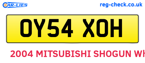 OY54XOH are the vehicle registration plates.