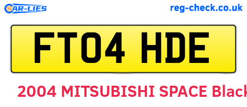 FT04HDE are the vehicle registration plates.