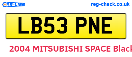 LB53PNE are the vehicle registration plates.