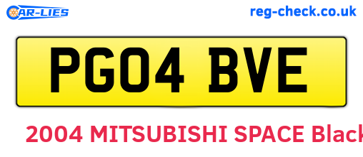 PG04BVE are the vehicle registration plates.